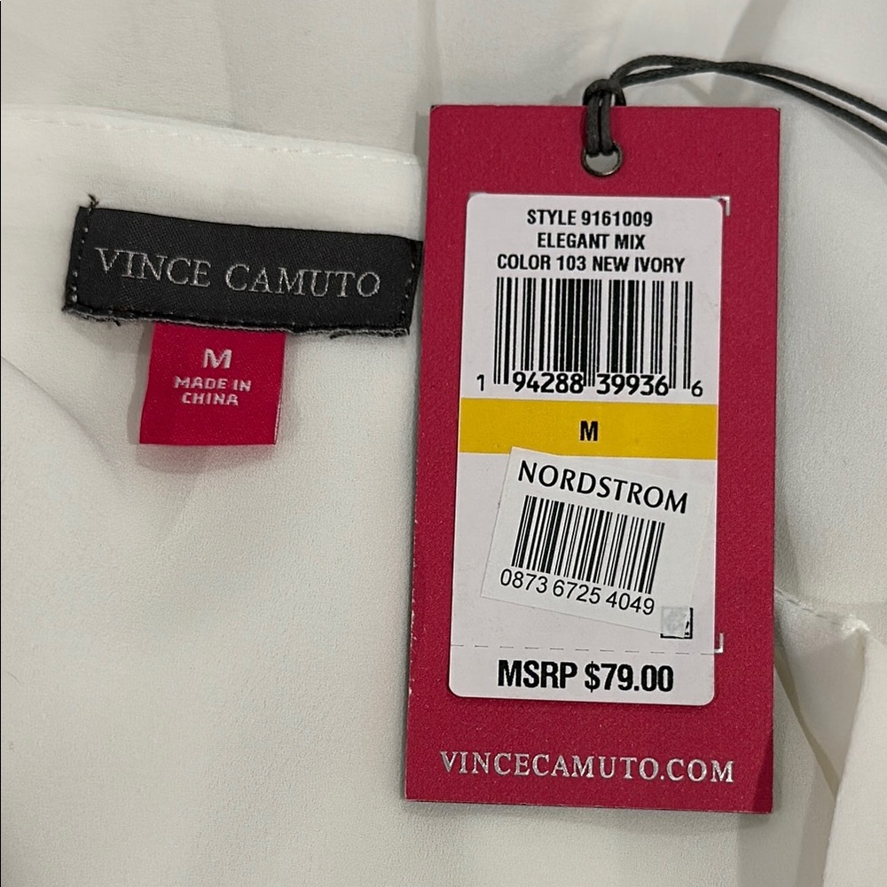 Vince Camuto White Blouse with Eyelet Sleeves - Picture 8 of 10
